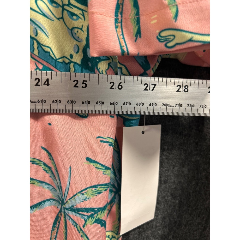 Nickelodeon Spongebob Squarepants Pink Tropical Island Rayon Shirt 3XL Hawaiian - Picture 7 of 8